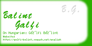 balint galfi business card
